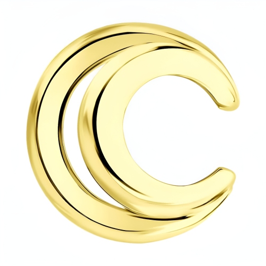 Серьга-кафф из серебра, покрытие Вермель золото 999 пробы