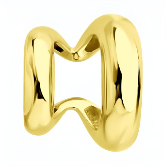 Серьга-кафф из серебра, покрытие Вермель золото 999 пробы