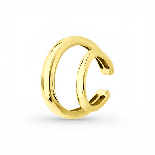 Серьга-кафф из серебра, покрытие Вермель золото 999 пробы