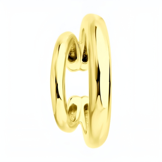 Серьга-кафф из серебра, покрытие Вермель золото 999 пробы