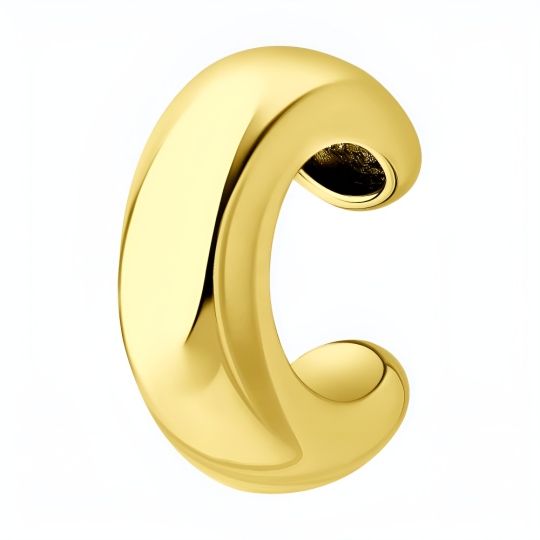 Серьга-кафф из серебра, покрытие Вермель золото 999 пробы