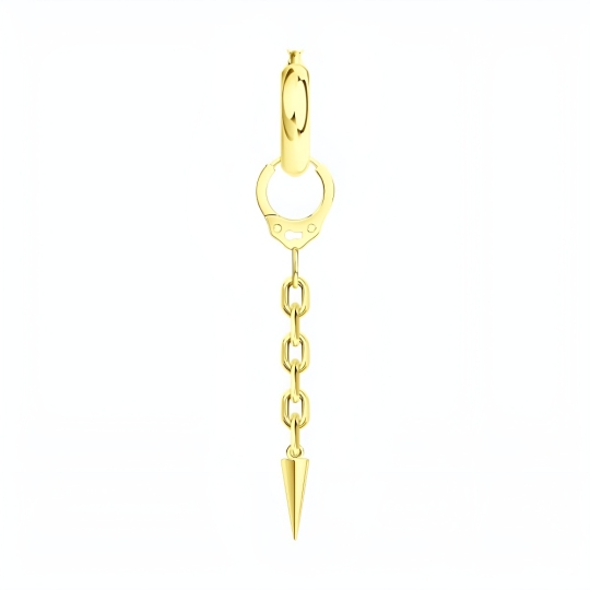 Одиночная серьга-трансформер из серебра, покрытие Вермель золото 999 пробы