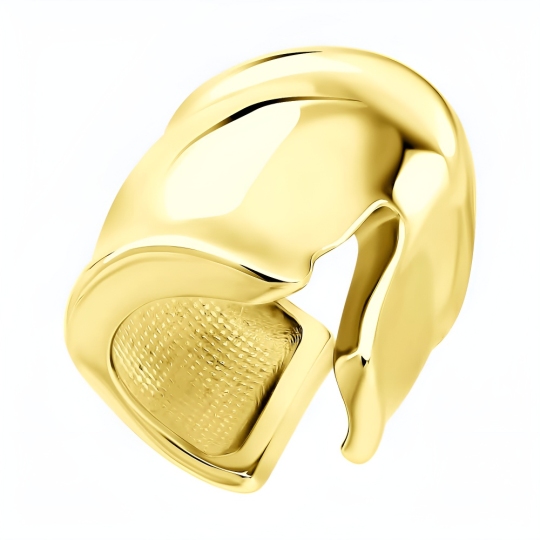 Серьга-кафф из серебра, покрытие Вермель золото 999 пробы