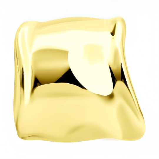 Серьга-кафф из серебра, покрытие Вермель золото 999 пробы