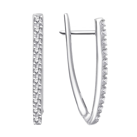 Серьги из серебра с фианитами