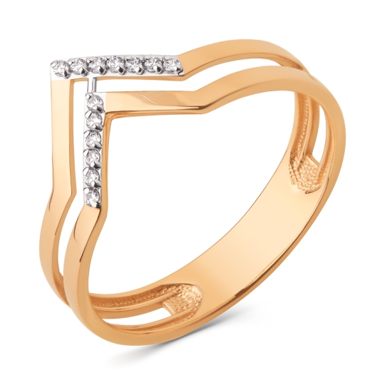 Кольцо из золота с фианитами