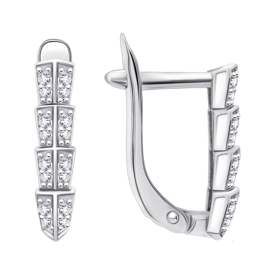 Серьги из серебра с фианитами