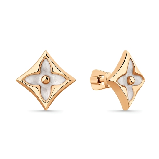 Серьги из золота с эмалью