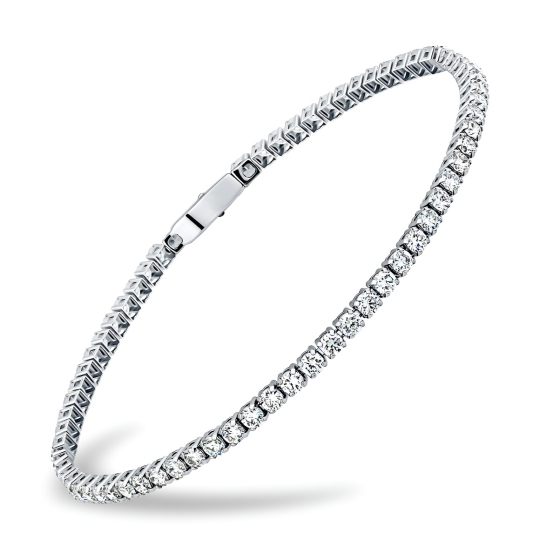 Браслет из белого золота с фианитами