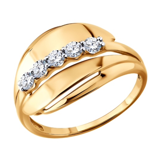 Кольцо из золота с фианитами