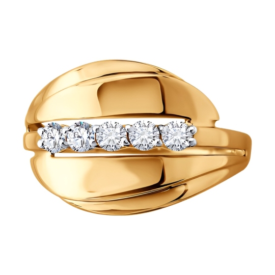 Кольцо из золота с фианитами