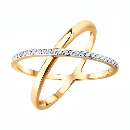 Кольцо из золота с фианитами