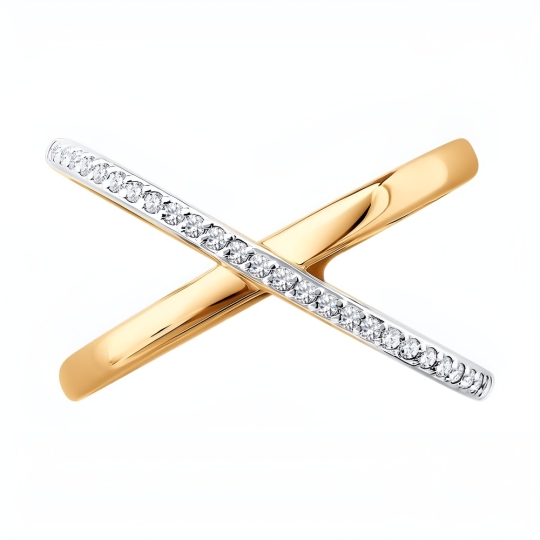 Кольцо из золота с фианитами