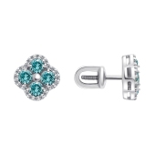 Серьги из серебра с фианитами