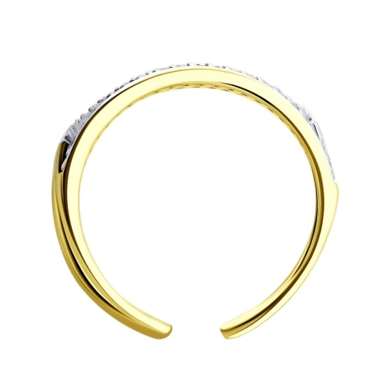 Кольцо из лимонного золота с фианитами