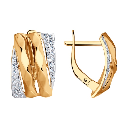 Серьги из золота с фианитами