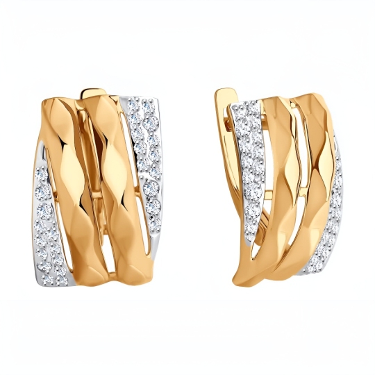 Серьги из золота с фианитами