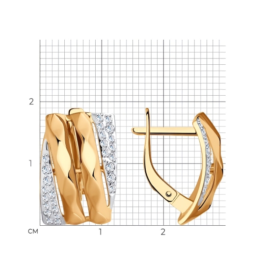 Серьги из золота с фианитами