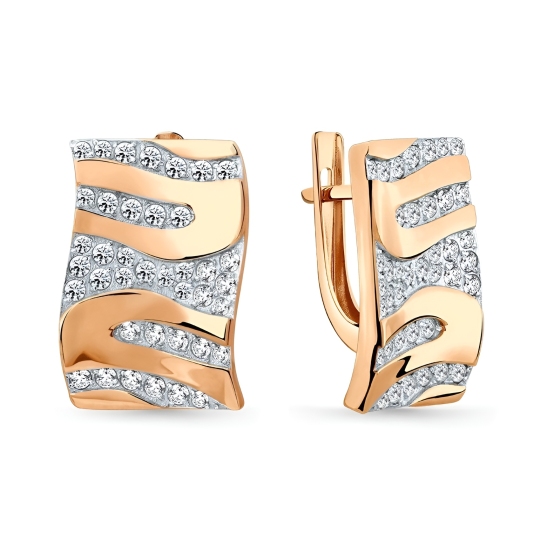 Серьги из золота с фианитами