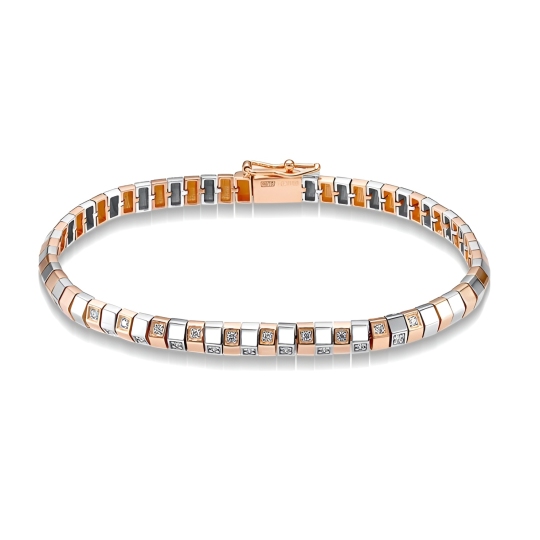 Браслет из комбинированного золота с бриллиантами