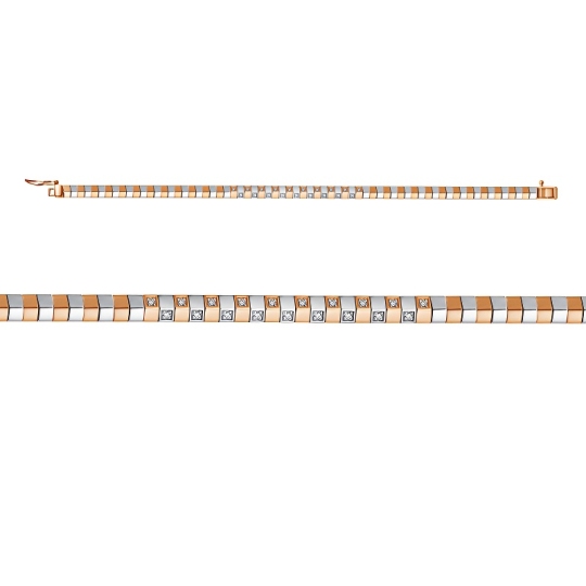 Браслет из комбинированного золота с бриллиантами