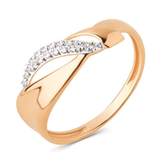 Кольцо из золота с фианитами