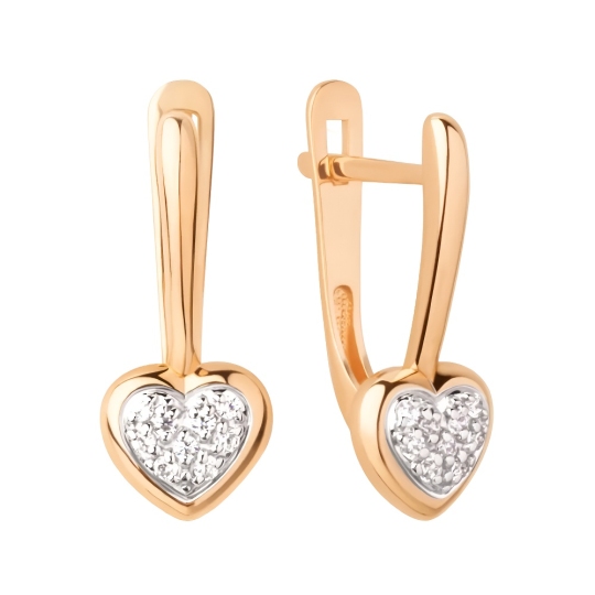 Серьги из золота с фианитами