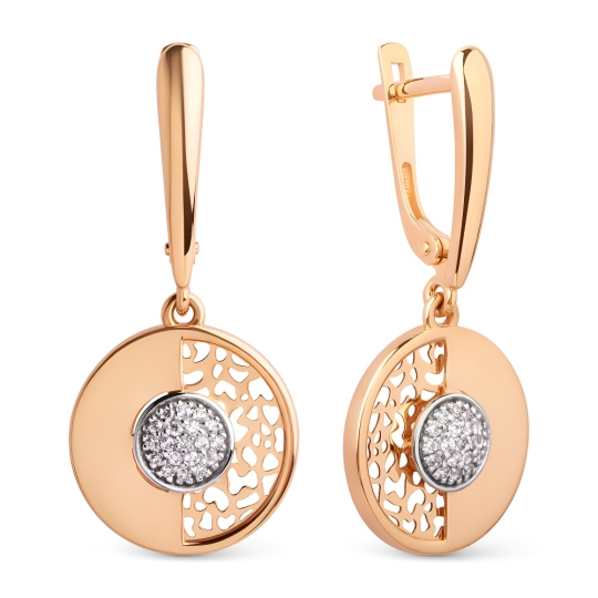 Серьги из золота с фианитами