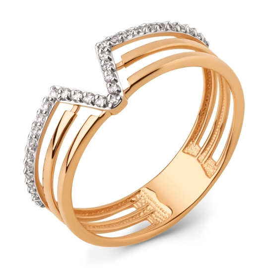 Кольцо из золота с фианитами