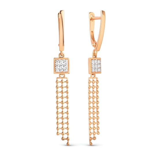 Серьги из золота с фианитами