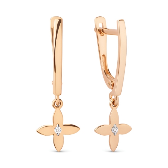 Серьги из золота с фианитами