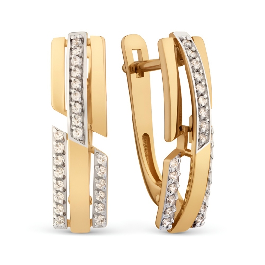 Серьги из золота с фианитами