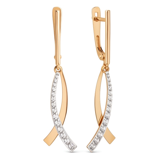 Серьги из золота с фианитами