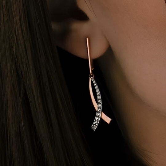 Серьги из золота с фианитами