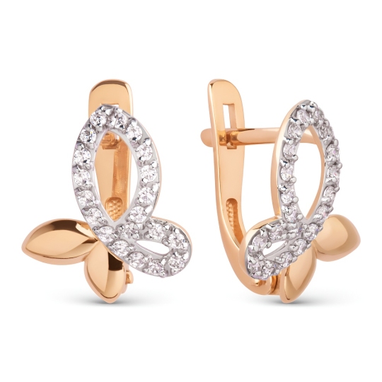 Серьги из золота с фианитами