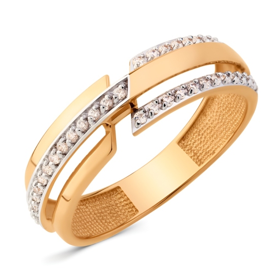 Кольцо из золота с фианитами