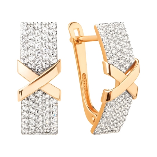 Серьги из золота с фианитами