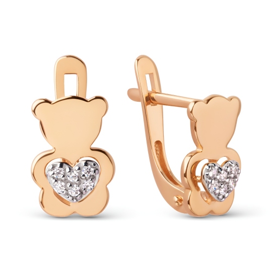 Серьги из золота с фианитами