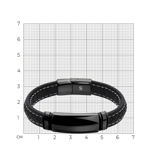 Браслет из кожи со вставками из стали