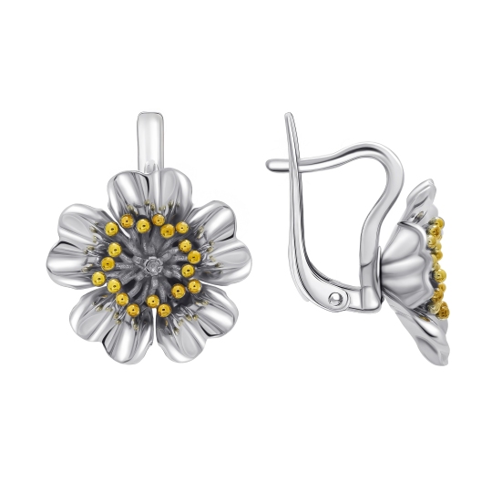 Серьги из серебра с позолотой