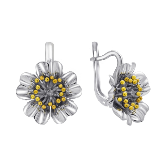 Серьги из серебра с позолотой