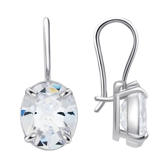 Серьги из серебра с фианитами