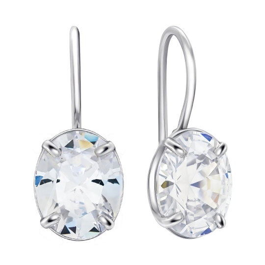 Серьги из серебра с фианитами