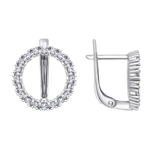 Серьги из серебра с фианитами