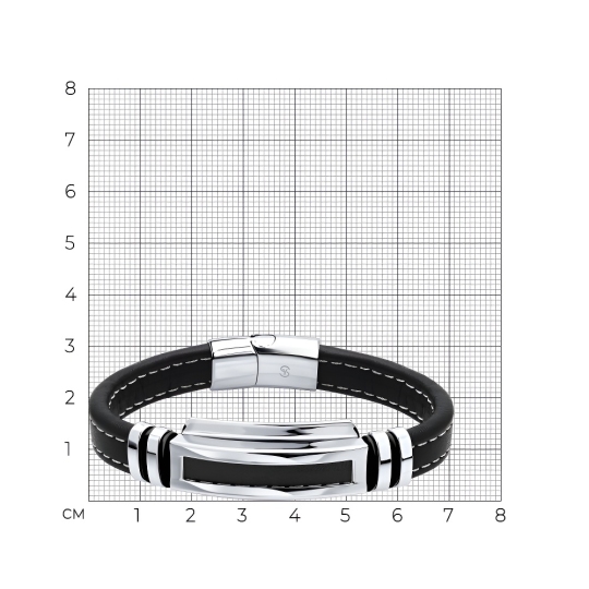 Браслет из кожи со вставками из стали