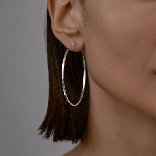 Серьги-конго из серебра