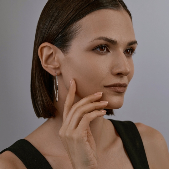 Серьги-конго из серебра