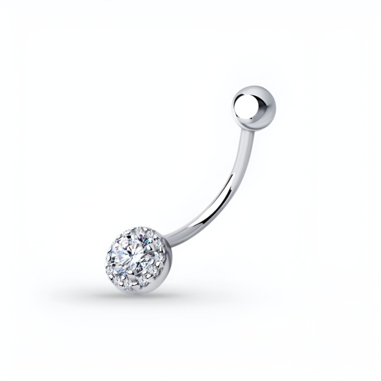 Пирсинг из серебра с фианитами