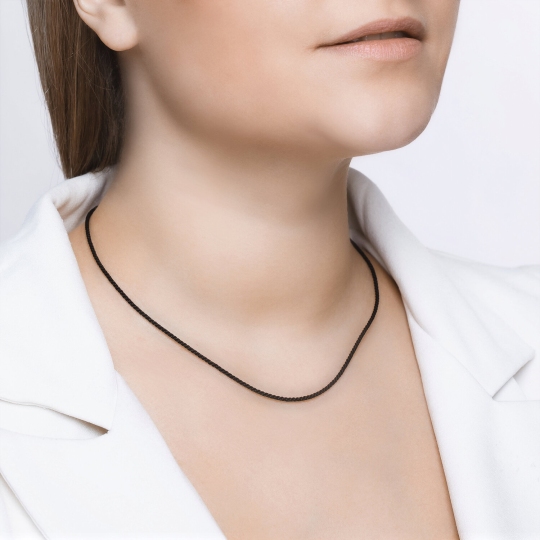 Текстильный шнурок с замком из серебра