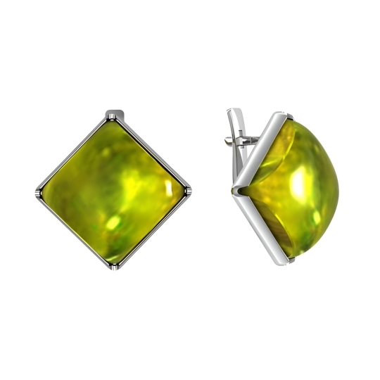 Серьги из серебра с янтарем